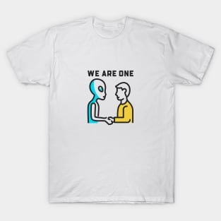 We Are One - Alien Human Friendship T-Shirt